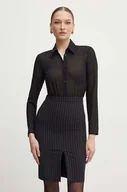 Sukienki - Patrizia Pepe sukienka kolor czarny mini dopasowana 8A1399 A457 - miniaturka - grafika 1