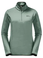 Koszulki sportowe damskie - Jack Wolfskin Koszulka funkcyjna "Baiselberg" w kolorze jasnozielonym - miniaturka - grafika 1