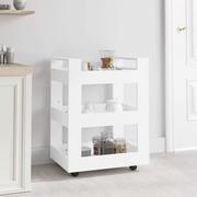 Wózki kuchenne - Wózek kuchenny, biała, 60x45x80 cm, materiał drewnopochodny Lumarko! - miniaturka - grafika 1
