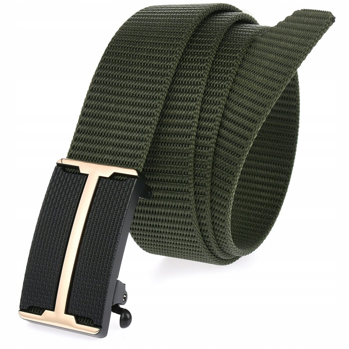 Pasek Do Spodni Parciany Elegancki Klamra Automat Pas Zielony