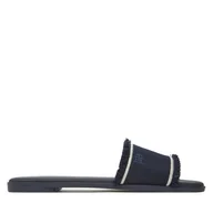 Klapki i japonki damskie - Klapki Tommy Hilfiger Fringe Canvas Flat Sandal FW0FW08908 Granatowy - miniaturka - grafika 1