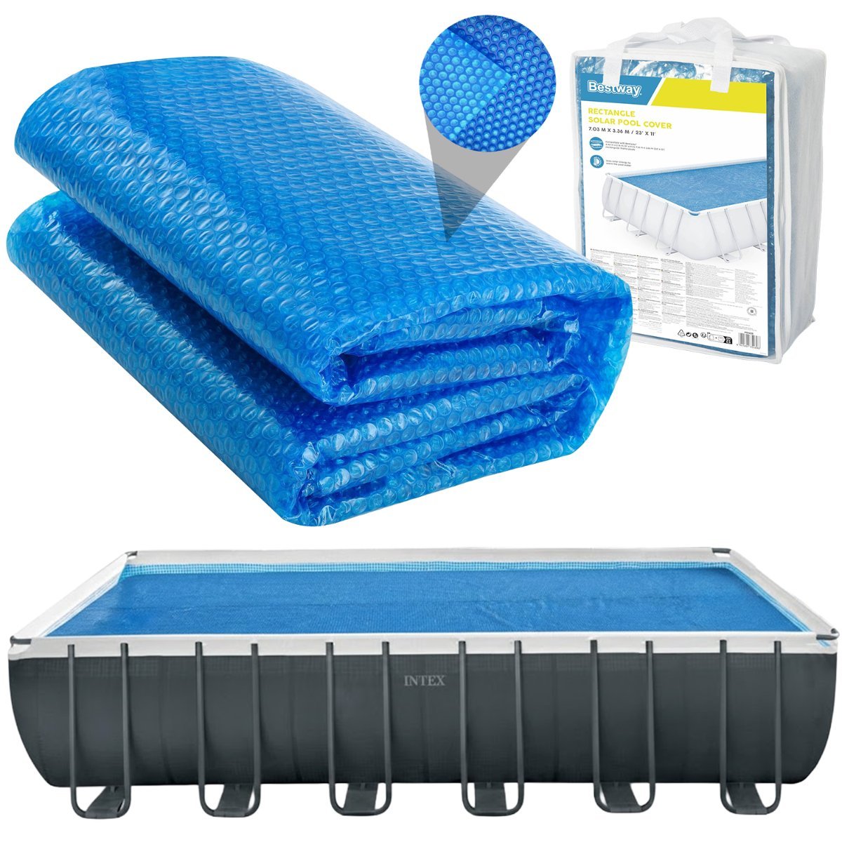 Bestway Przykrycie termiczne pływa folia solarna do basenu 7,5x3,5 m 58228