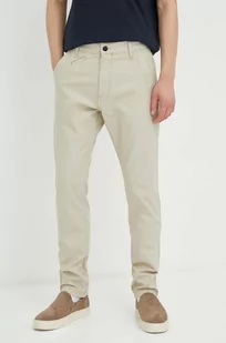 G-Star Raw spodnie męskie kolor beżowy w fasonie chinos - Spodnie męskie - miniaturka - grafika 1