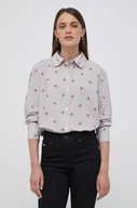 Koszule damskie - Tommy Hilfiger koszula bawełniana damska kolor czerwony relaxed z kołnierzykiem klasycznym - miniaturka - grafika 1