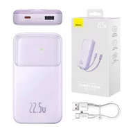 Powerbanki - Powerbank Baseus Comet z kablem USB do USB-C, 10000mAh, 22.5W (fioletowy) - miniaturka - grafika 1