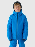Kurtki i kamizelki sportowe męskie - 4F Kurtka narciarska membrana 5000 chłopięca - niebieska 152 (11-12 lat) - miniaturka - grafika 1