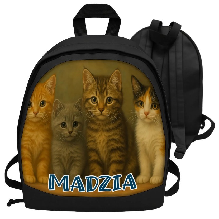 Plecak dla dziecka KOTKI KOTECZKI z imieniem personalizowany prezent na