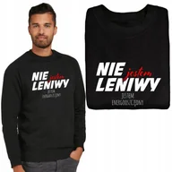 Bluzy męskie - BLUZA Z NADRUKIEM GRAFIKA RÓŻNE WZORY CZARNA M - miniaturka - grafika 1