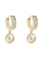 Kolczyki - Guess Kolczyki Huggie Me JUBE03 147JW Żółte złocenie - miniaturka - grafika 1