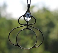 Naszyjniki - Lupa z Niezapominajką - miniaturka - grafika 1