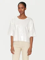 Koszulki i topy damskie - Marella T-Shirt Gardone 2513971024 Écru Boxy Fit - miniaturka - grafika 1