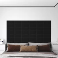 Panele ścienne i boazeria - Lumarko Panele ścienne, 12 szt., czarne, 30x15 cm, tkanina, 0,54 m² - miniaturka - grafika 1