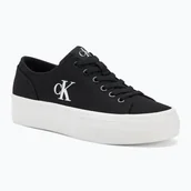 Trampki damskie - Trampki damskie Calvin Klein YW0YW01763 Vulc Flatform Low Cv MG black/bright white - miniaturka - grafika 1