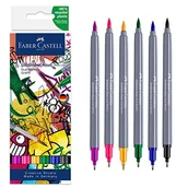 Kredki, ołówki, pastele i pisaki - Faber-Castell, Pisak akwarelowy GOLDFABER AQUA dwustronny, zestaw GRAFFITI 6 szt. - miniaturka - grafika 1