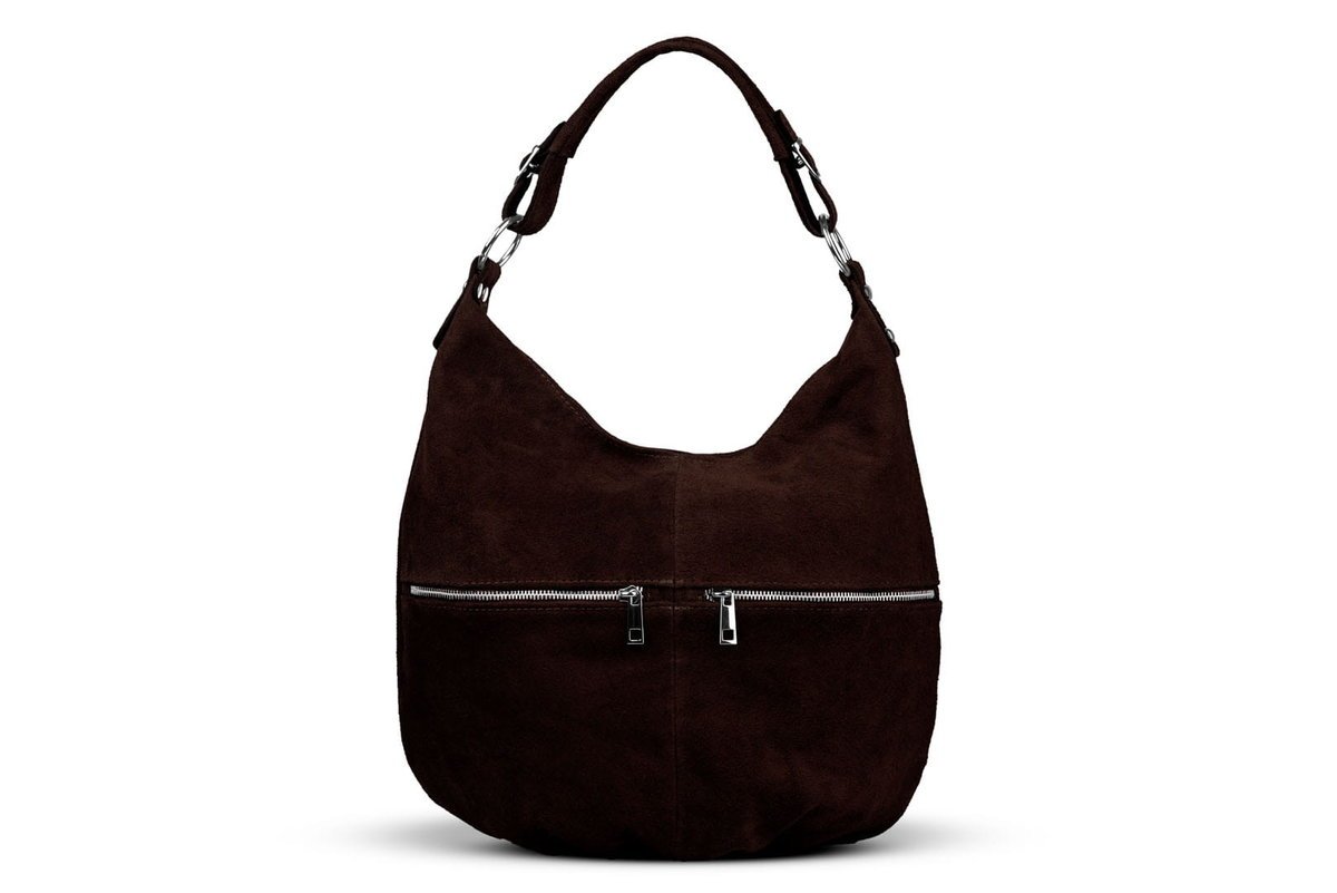 Torba Skórzana Vera Pelle Derka Zamszowa Choco