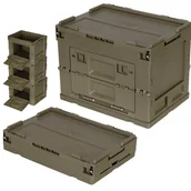 Akcesoria podróżnicze - Składany Pojemnik z Tworzywa Sztucznego, 20 l, Oliwkowy - miniaturka - grafika 1