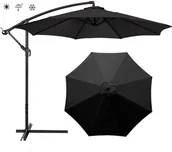 Parasole ogrodowe - Poszycie wymienne materiał parasola ogrodowego 8 ramion 300cm - czarne - miniaturka - grafika 1