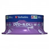 Nośniki danych - Verbatim DVD+R DL Double Layer Matt Silver 8.5GB 8x spindle 25-pack 12cm - miniaturka - grafika 1