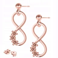 Kolczyki - Kolczyki Pozłacane Nieskończoność z Kwiatami Kwiatki Kwiaty SREBRO 925 - miniaturka - grafika 1