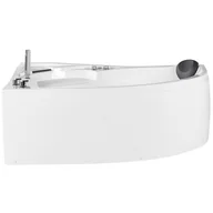 Wanny z hydromasażem - Wanna narożna LED prawa z hydromasażem 150 x 100 cm biała NEIVA - miniaturka - grafika 1