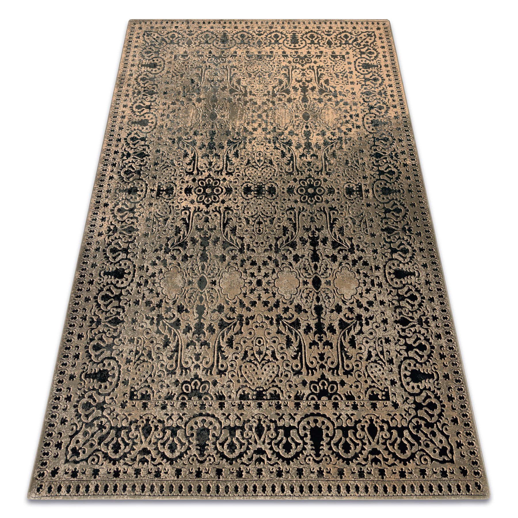Dywan wełniany SUPERIOR Perona Ramka, ornament, orientalny - iron, zielony 170x235 cm