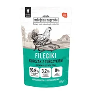 Mokra karma dla kotów - Wiejska Zagroda Karma mokra dla kota Fileciki Kurczak z tuńczykiem (dorosły) 85g (12 szt/op) - miniaturka - grafika 1