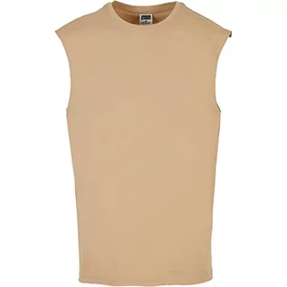 Koszulki męskie - Urban Classics Męski t-shirt bez rękawów z otwartym brzegiem, bez rękawów, dla mężczyzn, rozmiary S-5XL, beżowy (Unionbei), S - grafika 1