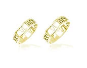 Pierścionki - Komplet obrączek z datą - 2 sztuki - 24k złocenie - miniaturka - grafika 1