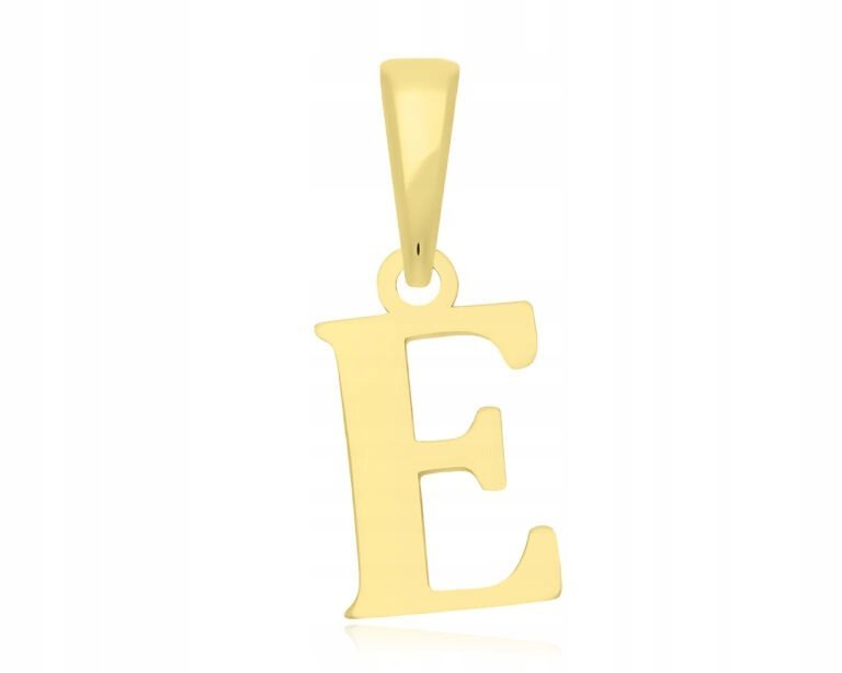 Złota Zawieszka Literka E 585 Damska Gładka Wisiorek Na Łańcuszek