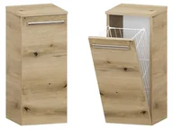 Szafki łazienkowe - Słupek Łazienkowy ATHD 30 cm K - Dąb Evoke Coast Mat - Uchwyty Chromowane - miniaturka - grafika 1
