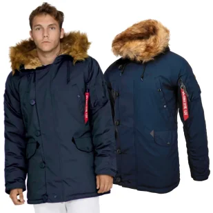 Kurtka z kapturem Alpha Industries Explorer 193128 07 - Granatowa M - Odzież taktyczna i umundurowanie - miniaturka - grafika 1