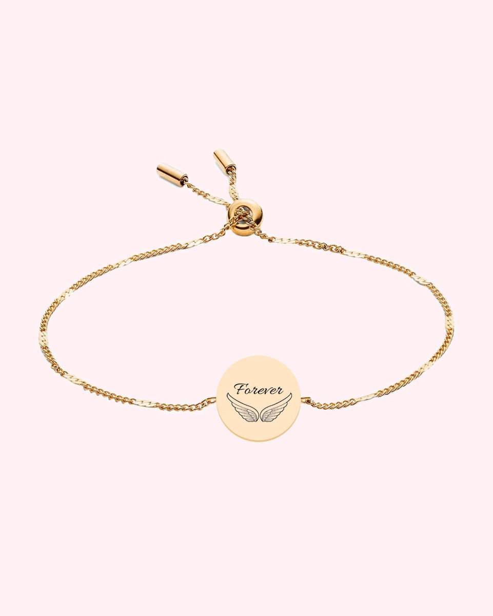 Bransoletka z GRAWEREM pozłacana blaszka PANCERKA