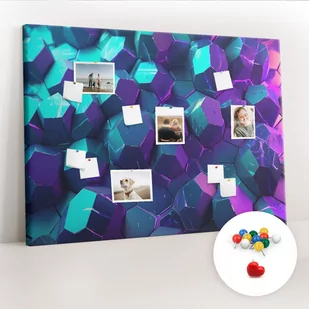 Duża Tablica, Korek 100x140 cm Wzór Figury geometryczne + Pinezki Kolorowe - Tablice i flipcharty - miniaturka - grafika 1