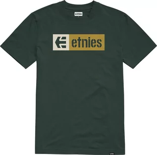 Koszulki męskie - t-shirt męski ETNIES NEW BOX TEE Green/Gold - grafika 1