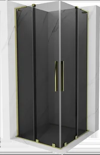 Mexen Velar L Duo kabina prysznicowa rozsuwana 90x90 cm, grafit, złota - 871-090-090-02-43-50 - Kabiny prysznicowe - miniaturka - grafika 1