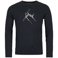 Koszulki sportowe męskie - Koszulka męska Ortovox 185 Merino Mtn Cutout Ls Men's Rozmiar: XL / Kolor: czarny - miniaturka - grafika 1