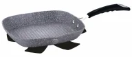 Patelnie - Szara patelnia grillowa z silikonowym uchwytem Z9-K66 - miniaturka - grafika 1