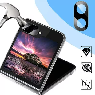 Szkło ochronne na aparat obiektyw do Samsung Galaxy Z Flip 5 nakładka Lens Full Camera Glass czarny - Części i akcesoria do laptopów - miniaturka - grafika 2