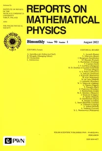 Reports on Mathematical Physics 901 - Andrzej Jamiołkowski, Ryszard Mrugała - Czasopisma - miniaturka - grafika 1