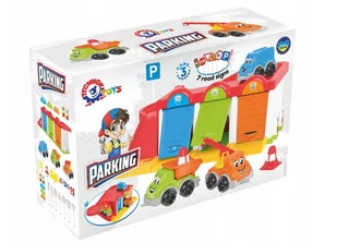 Zestaw Parking z 3 Samochodzikami dla dzieci kolorowy Parking zjazd znaki - Samochody i pojazdy dla dzieci - miniaturka - grafika 1