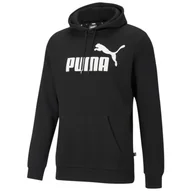 Bluzy sportowe męskie - Męska bluza Puma ESS Big Logo Hoodie FL Rozmiar: L / Kolor: czarny - miniaturka - grafika 1