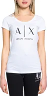 Koszulki i topy damskie - ARMANI EXCHANGE T-shirt damski bawełna biały GR46453 - Rozmiar: M - miniaturka - grafika 1