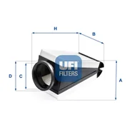 Filtry powietrza - Filtr powietrza UFI Filtry 30.B87.00 - miniaturka - grafika 1