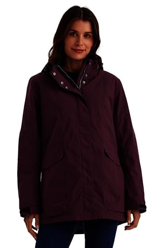 killtec Damska kurtka funkcyjna/kurtka outdoorowa wodoszczelna z odpinanym kapturem, kurtka damska, ciemnośliwkowa, 38, 43285-000