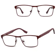 Okulary korekcyjne, oprawki, szkła - Męskie oprawki korekcyjne okulary zerówki 876D bordowe - miniaturka - grafika 1