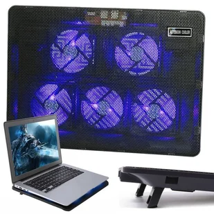 Podstawka chłodząca pod laptopa 12-17" 5 wentylatorów USB HUB LED V5-Czarny - Podkładki chłodzące pod laptopa Podstawka chłodząca pod laptopa 12-17" 5 wentylatorów USB HUB LED V5-Czarny - Podkładki chłodzące pod laptopa - miniaturka - grafika 1