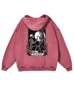 Bluza oversize Grave Proposal Szkielet Róże Gotyk Mroczna Czerwony XXL - Bluzy męskie - miniaturka - grafika 1