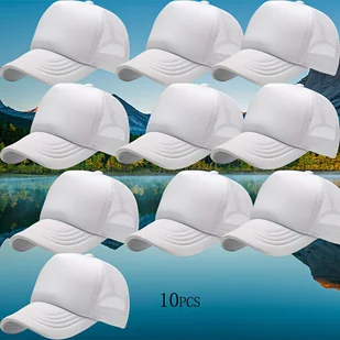 TEMU 10 szt. Indywidualne, drukowane siatki do baseballu - Oddychające, ochronne przed słońcem, dopasowane dla mężczyzn i kobiet - Idealne na - Czapki dla dzieci - miniaturka - grafika 1