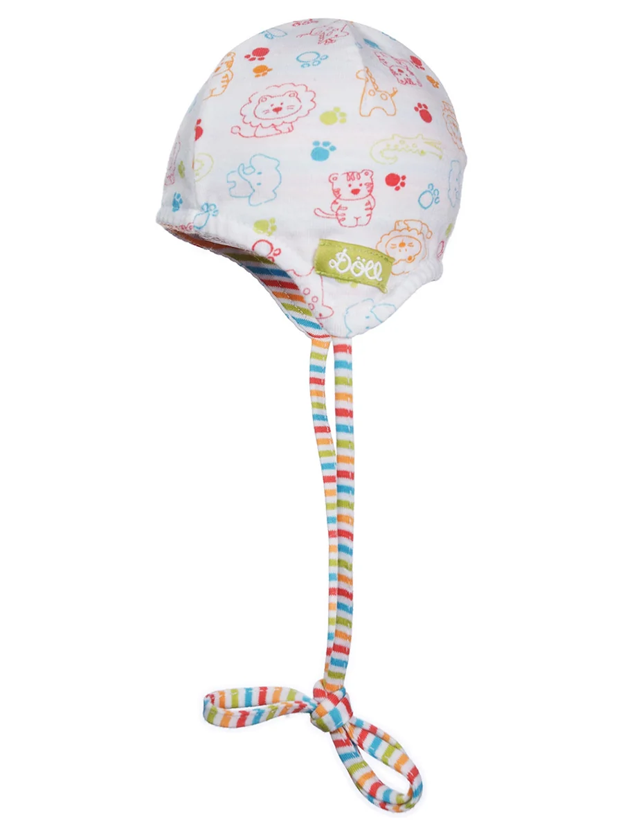 Niemowlęca czapka wiązana ze zwierzątkami biała Doll r.41