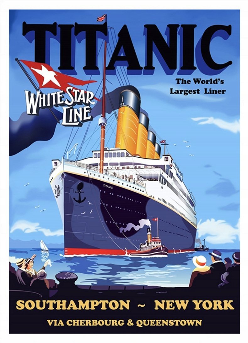 PUZZLE TITANIC Southampton New York VINTAGE + IMIĘ Pudełko 120 el.